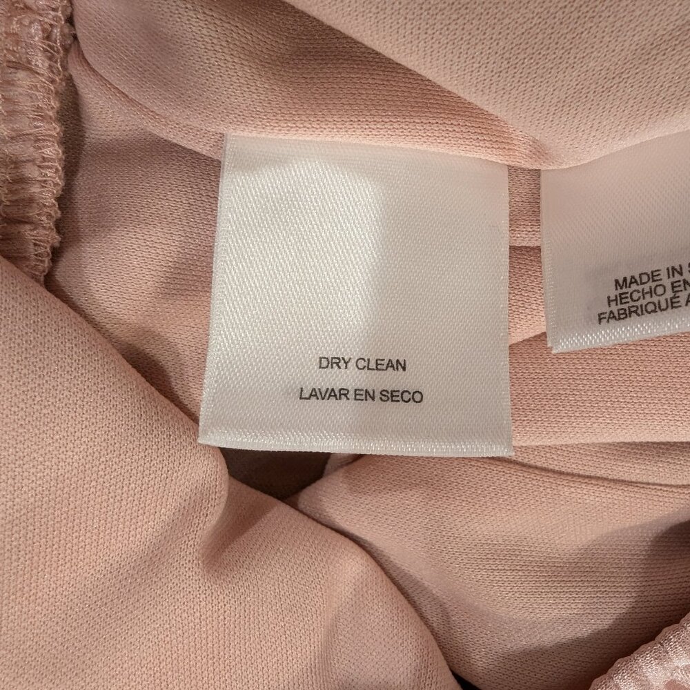 ANNE KLEIN Nwt Crinkled Satin Blush Dress 16 Sleeveless Waist Tie Midi Length - Picture 9 of 12